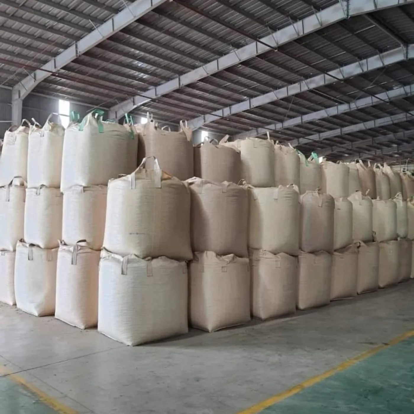ENplus A1 wood pellets in 1 tonne bulk bag, texture close-up